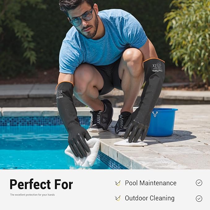 ThxToms Chemical Resistant Gloves, Long Rubber Gloves, Puncture Resistant | - Image 8
