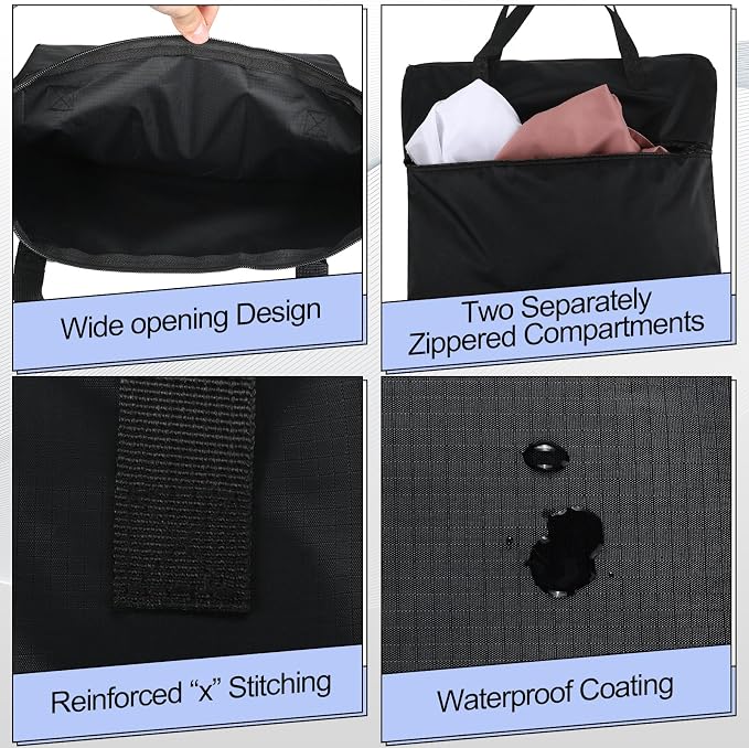 Oudain 2 Pcs Travel Laundry Bags Waterproof Dirty Clothes Bag - Image 2