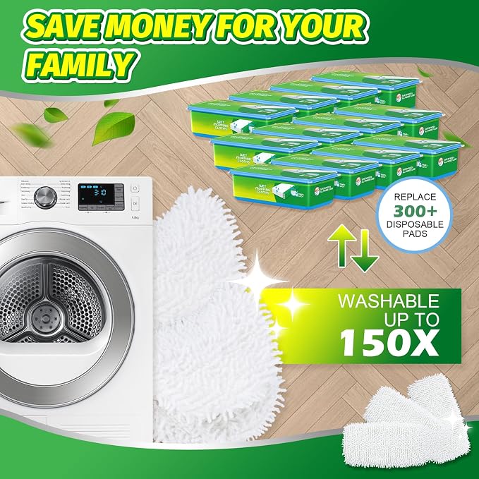 Reusable Microfiber Chenille Mop Pads Compatible - Image 4