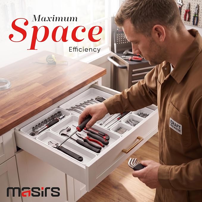 Masirs Interlocking Drawer Organizer Bins - Image 7