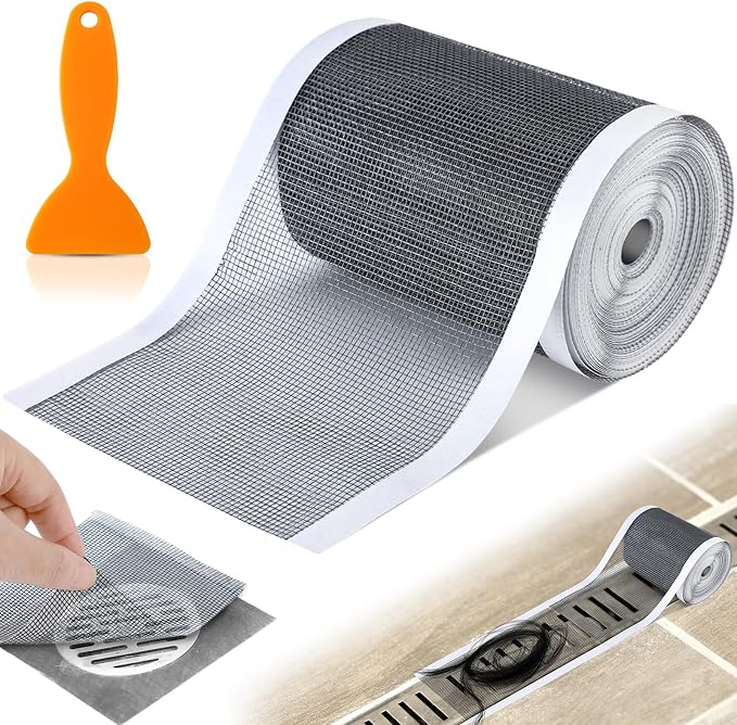 1 Pack Linear Shower Drain Hair Catcher Mesh Stickers Cutable | 4x33ft by Leriton