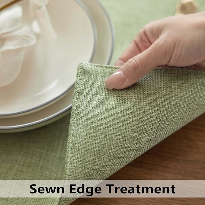 Demetex Green Placemats Set of 6 Washable Place Mats Heat Resistant Table Mats Sage Placemat for Kitchen Dining Plate Tables, Green