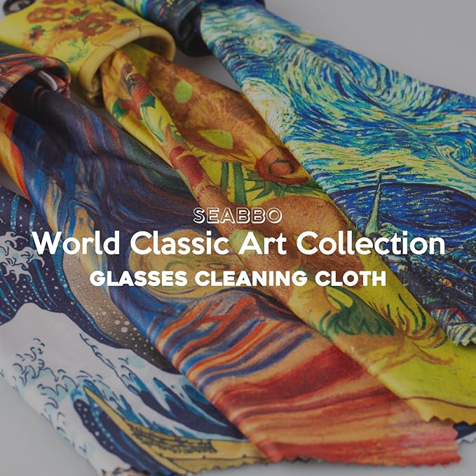 Glasses Cleaning Cloth, Microfiber Eyeglass Cleaner Art Design Keychain 4PCS | - Image 5