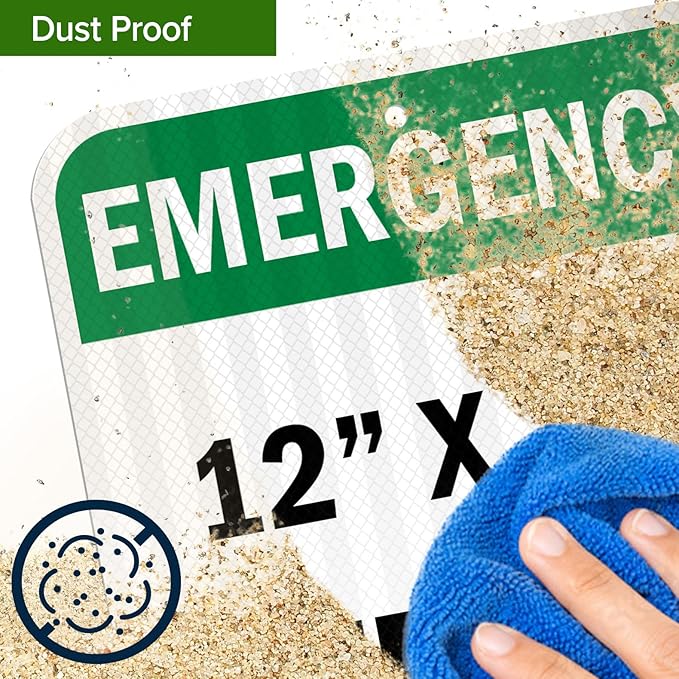 Custom Emergency Sign, OSHA Sign, 12x18 Inches, 3M EGP Reflective, Rust Free .063 Aluminum, Fade Resistant, Made in USA by My Sign Center