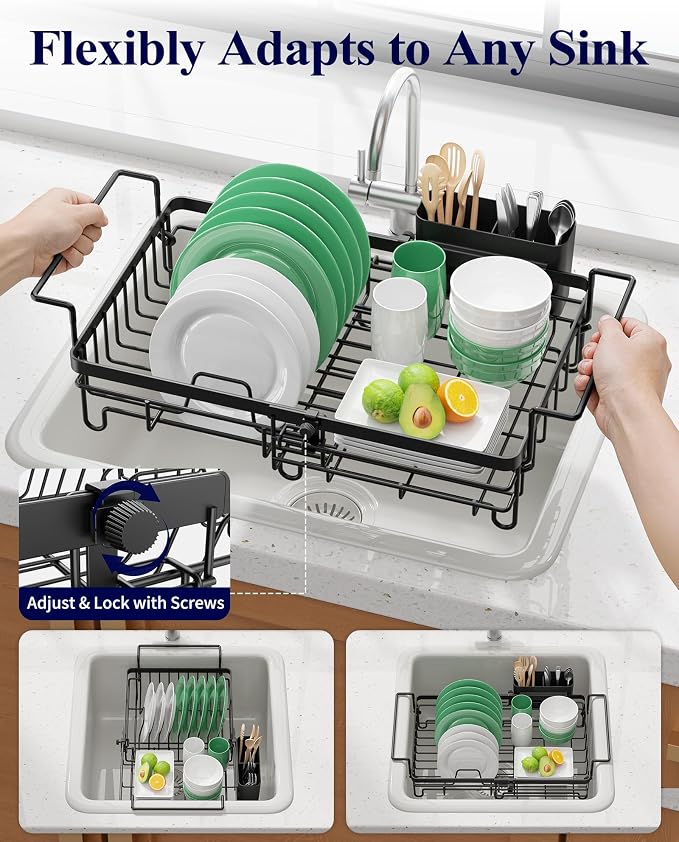 Kitsure Expandable in-Sink or Over-Sink Dish Drying Rack, Dish Drainer - Image 6