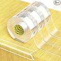 3Pack Clear Edge Protector Strip,1.57in x 9.84FT(29.52FT Total),Sharp Edge Wrap Cover Tape,Self Adhesive Protective Bumper Guards for Cabinet Door Desk Table Bed Furniture,Kitchen,Waterproof