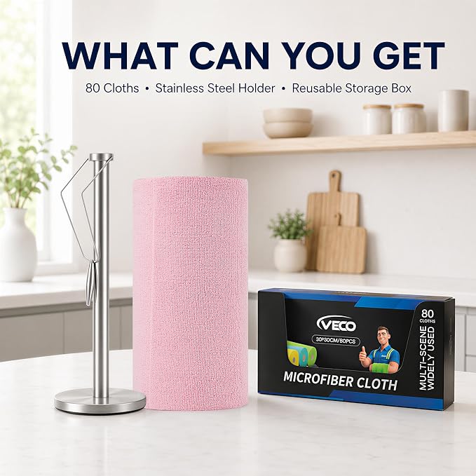 Veco Microfiber Cleaning Cloth Roll - Image 3