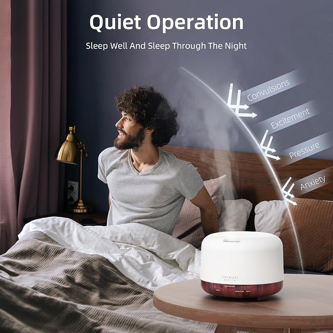 ASAKUKI Essential Oil Diffuser for Home, 500ML Aromatherapy Humidifier | - Image 4