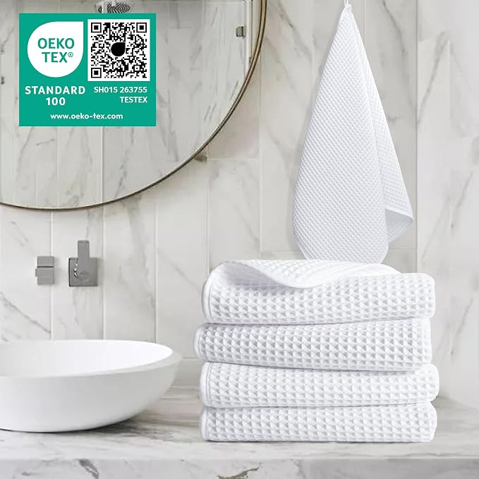 POLYTE 430 GSM Poly Blend Microfiber Quick Dry Waffle Hand Towel, 16x30 in | 4 - Image 2