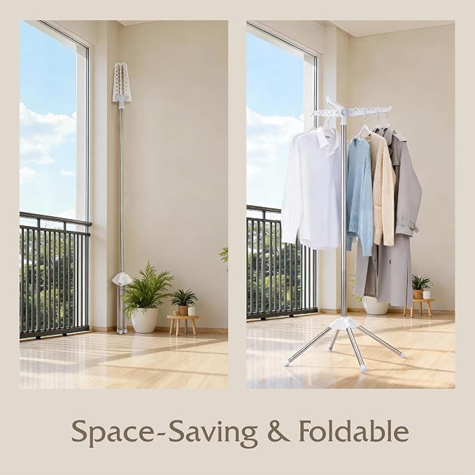 Beaudaily Clothes Drying Rack, Foldable Laundry Drying Rack, Indoor 59-Inch - Image 3