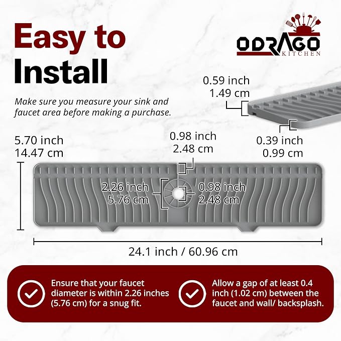 ODRAGO Silicone Kitchen Sink Splash Guard - Image 3