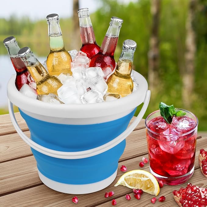 Collapsible Mop Bucket and Ice Bucket-5L Household Cleaning Silicone Dust Mops - Image 6