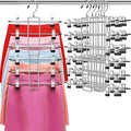 Pants Hangers with Clips, Space Saving Hanging Closet Organizer-6 Tiers Skirt by Lumigens