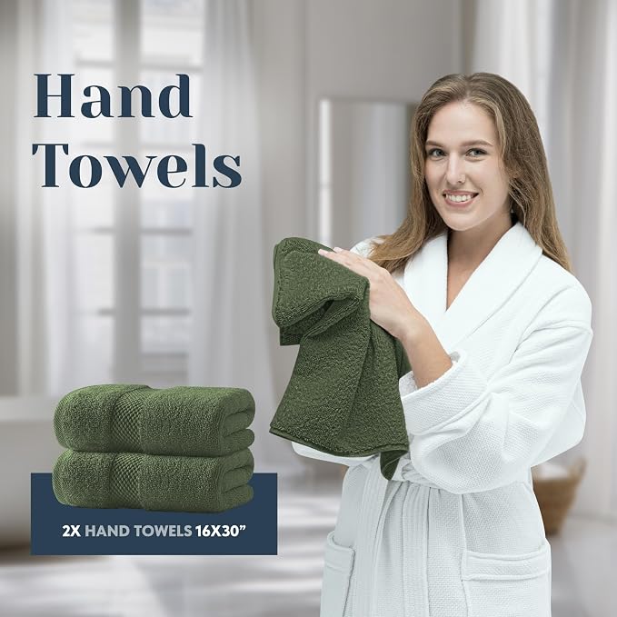 White Classic Luxury Bath Towel Set of 8 Pieces - Image 6