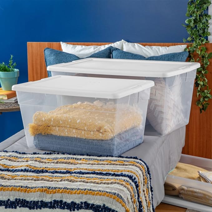 Sterilite Storage Box, Stackable Clear Plastic Bins, 90 Quart - Image 4