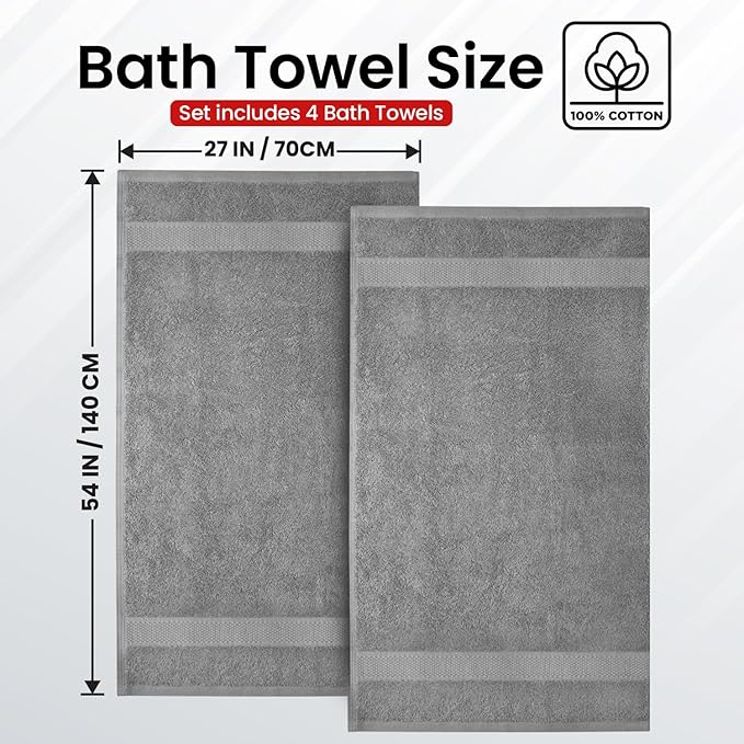 Infinitee Xclusives 100% Ring-Spun Cotton Bath Towels - Image 3