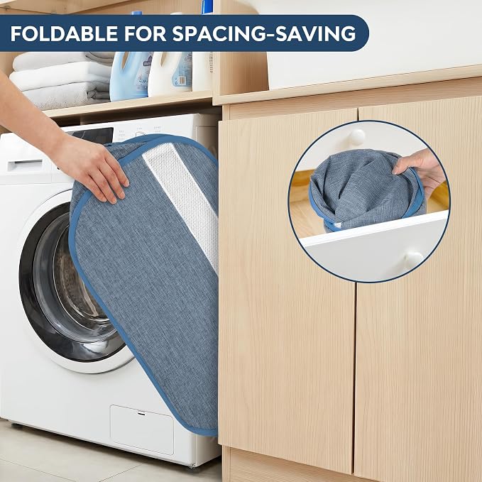 100L Collapsible Laundry Baskets, Foldable Dual Handles Laundry Hamper Blue | - Image 6