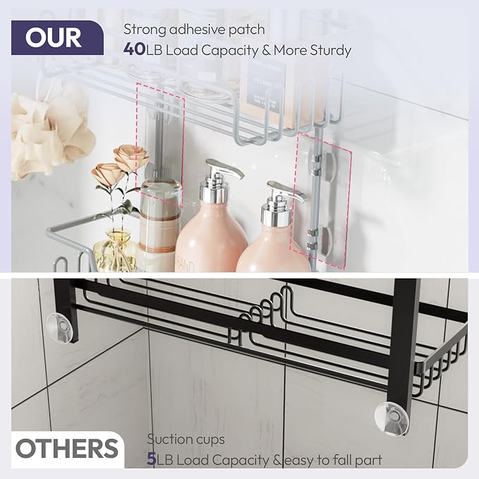 SWTYMIKI Bathroom Shower Caddy Hanging - Image 7