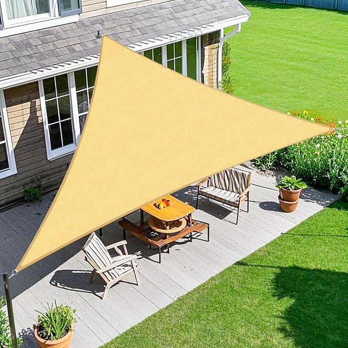 Amagenix Sun Shade Sail 8'X8'X11' Curved Edge Outdoor Shade Canopy Sand Breathable 95% UV Block Shade Cloth for Patio Garden Backyard (We Make Custom Size)