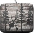 Forest Deer Dish Drying Mat Wildlife Animal Decorative Microfiber Dishes Pad by Giwawa