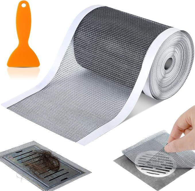 1 Pack Linear Shower Drain Hair Catcher Mesh Stickers Cutable | 4x33ft - Image 8