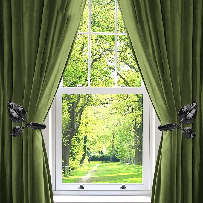 HIKMLK Leaf Shaped Curtain Tieback Holdbacks 2pcs, Handmade Metal Curtain Side - Image 6
