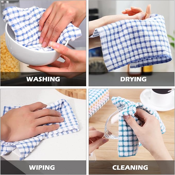 Oeleky Kitchen Dish Rags for Washing Dishes, 100% Cotton Dish Cloths - Image 4