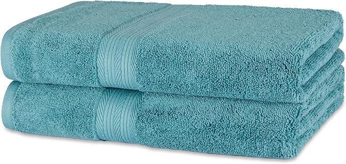 Amazon Basics Fade-Resistant 100% Cotton Bath Towel, Teal Green by AmazonBasics