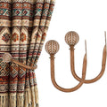 KAMANINA Wood Curtain Holdbacks 2pcs Small | Imitation Wood Grain, Size: 4.3" W by KAMANINA
