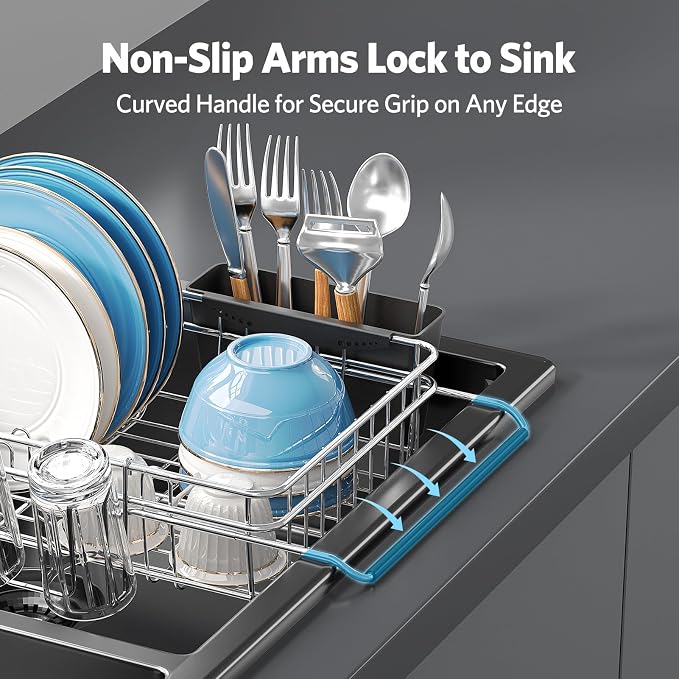 Delamu Over The Sink Dish Drying Rack - Image 8