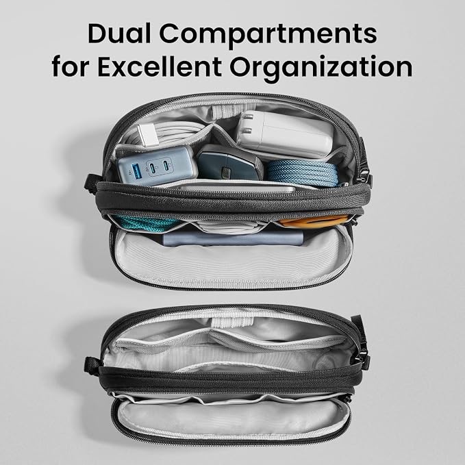 tomtoc Electronic Organizer Travel Case, Dual Compartment Tech Organization | - Image 2