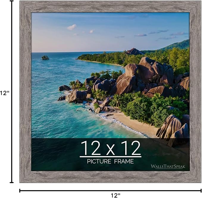 wallsthatspeak 12x12 Gray Barnwood Picture Frame for Puzzles Posters Photos or Artwork