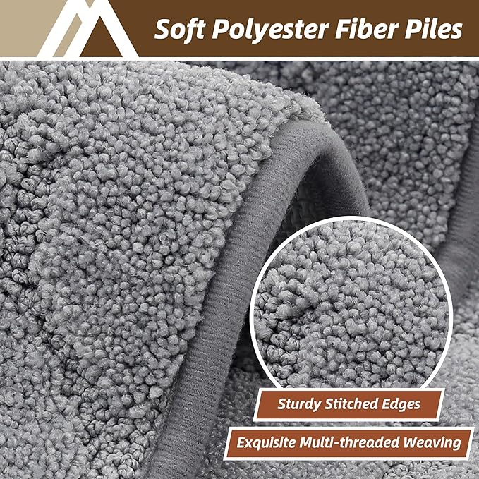 COSY HOMEER Kitchen Rugs 32"x48" Non-Slip Washable Kitchen Mats for Floor Absorbent Kitchen Carpet Soft Rugs for Kitchen,Sink Mat,Entrance,Area Rug,Grey