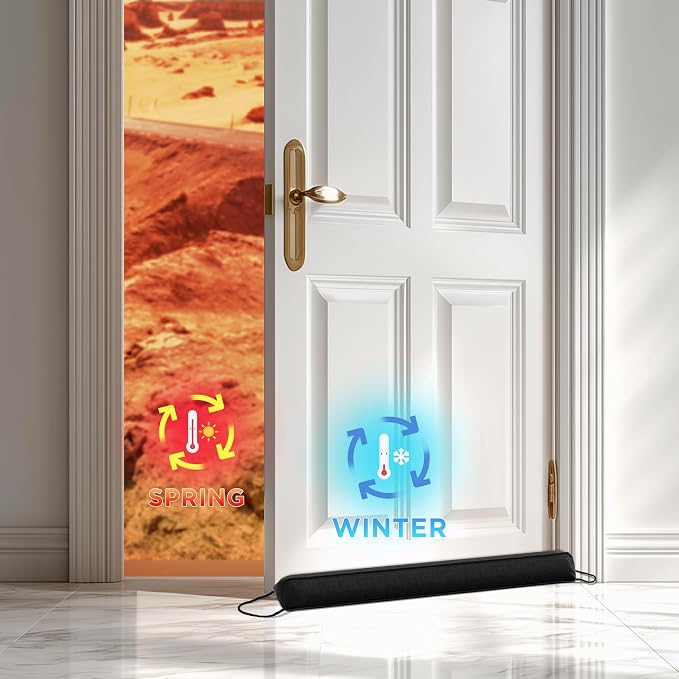 Sunolga Door Draft Stopper, Removable Washable Cover, Blocks Hot and Cold Air - Image 7