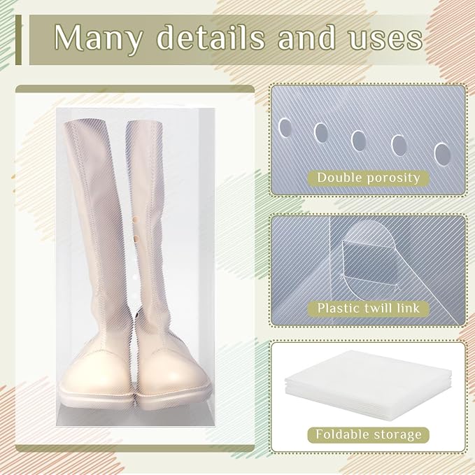 Sintuff 20 Pcs Clear Shoe Boxes Plastic Stackable Clear Shoe Storage Boxes - Image 6