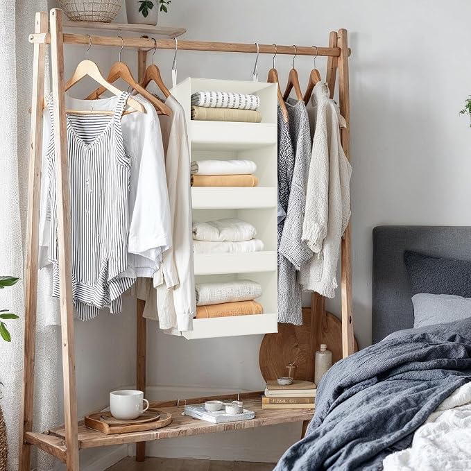 GRANNY SAYS 4-Shelf Hanging Closet Organizer, Foldable Storage, No-Sag Support - Image 7