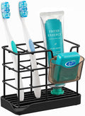 HBlife Toothbrush Holders for Bathrooms Black, Small Stainless Steel Bathroom by HBlife