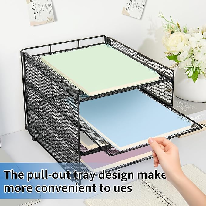 OPNICE Desk Organizer, 4-Tier Paper Organizer Letter Tray, Office Desk - Image 5