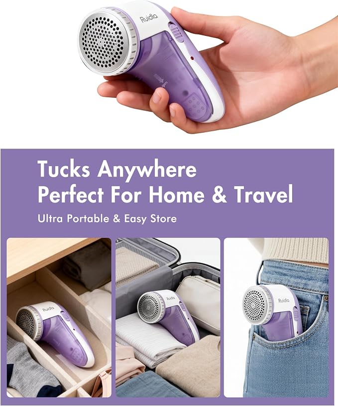 Ruidla Fabric Shaver Lint Shaver Defuzzer, Rechargeable Lint Remover | Electric - Image 7