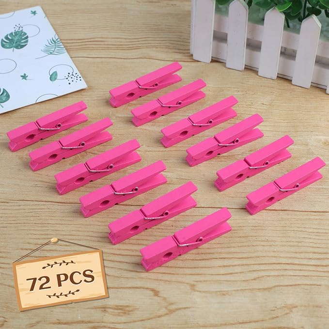 72 Pcs Wooden Clothes Pins, 2.9 Inch Clothes Pins - Image 5