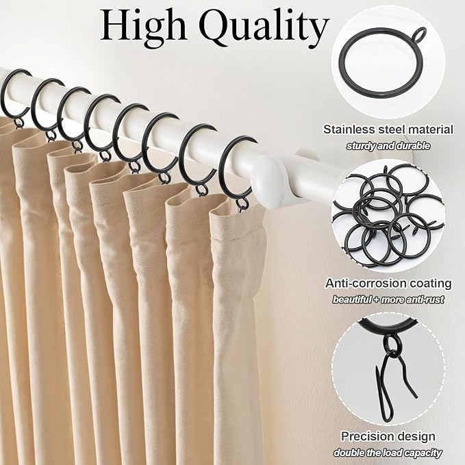80 Pcs Curtain Rings and Hooks 1.52 inch - Image 3