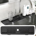 24 Inch Silicone Faucet Mat for Kitchen Sink, 7° Slope Fast Self-Draining Sink by EBIGIC