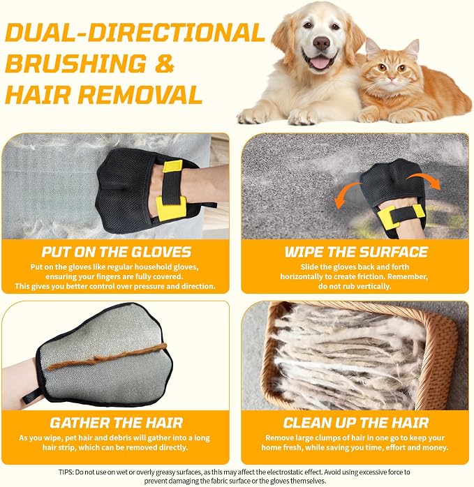 3-Pack Pet Hair Remover Carpet Rake, Dog Cat Hair Remover, Carpet Scraper | Pet - Image 5