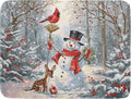 Winter Snowman Dish Drying Mat for Kitchen Counter Red Bird Berry Dishes by Giwawa