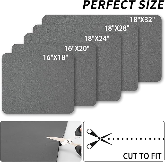 Dish Drying Mat for Kitchen Counter, Heat Resistant Drainer Mats with Non-slip Rubber Backed, Hide Stain Kitchen Super Absorbent Draining Mat, Easy to Clean Dish Rack Pad, Dark Grey 16"x18"