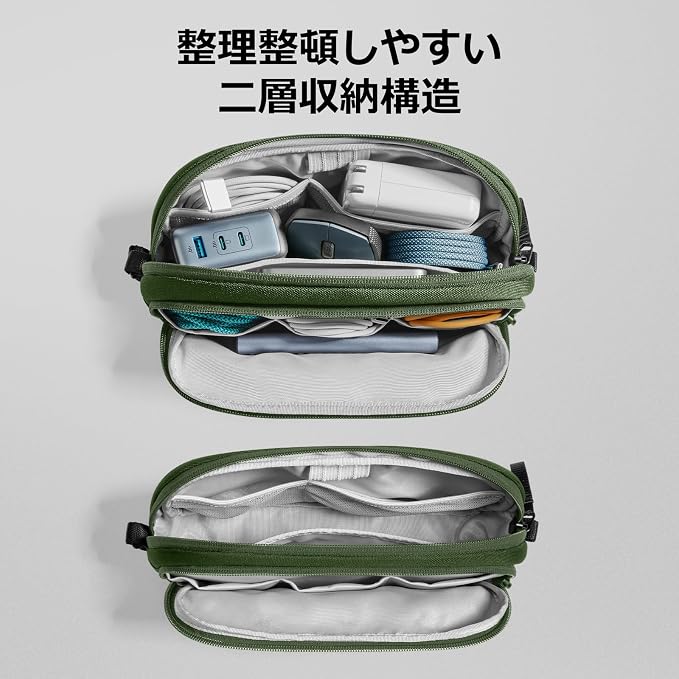 tomtoc Electronic Organizer Travel Case, Dual Compartment Tech Organization | - Image 2