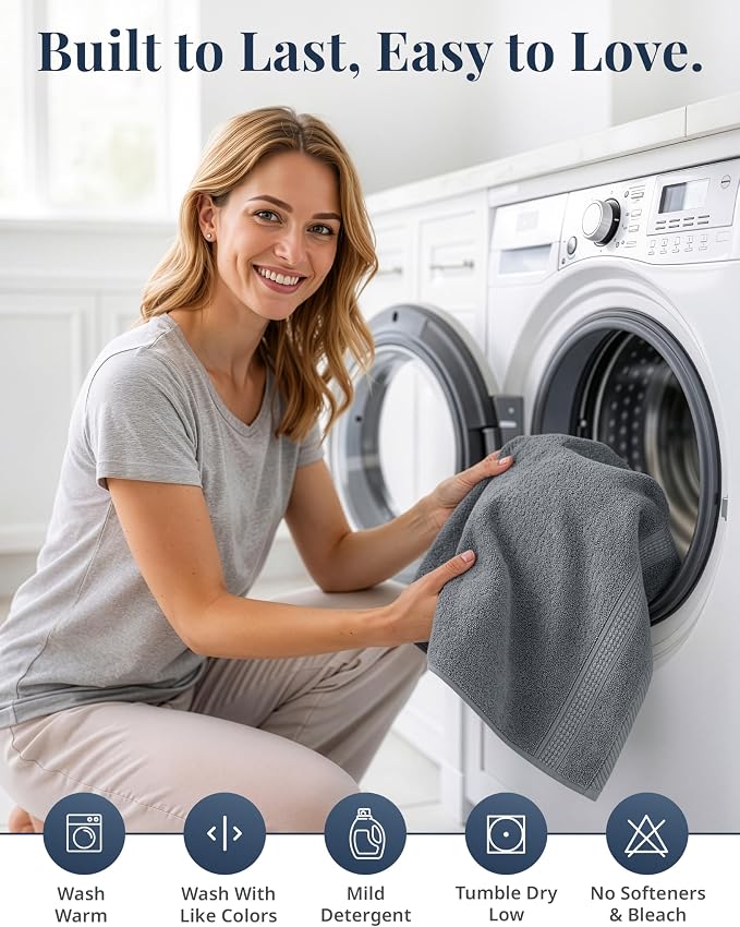 LANE LINEN Bath Hand Towels 100% Cotton 4 Pack 16x28 - Image 7