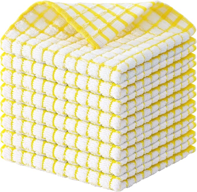 Kitinjoy Cotton 8 Pack Terry Kitchen Dish Cloths by Kitinjoy