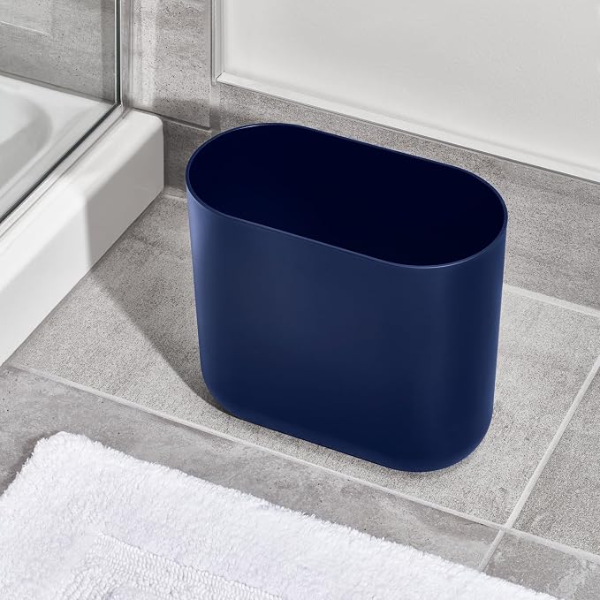 iDesign Small Slim Plastic Bathroom Trash Can - Image 7