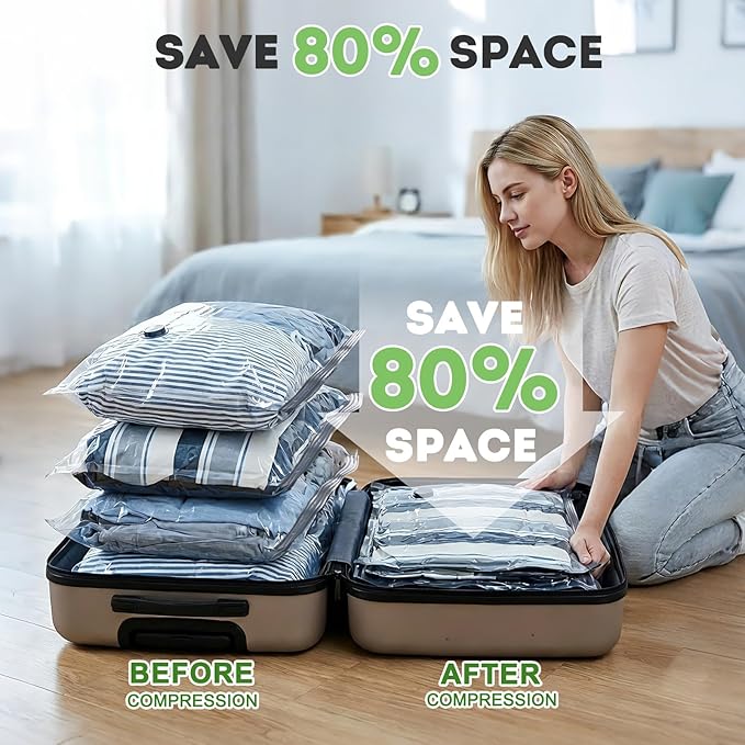 12 Pack Vacuum Seal Bags for Clothing Travel - Image 4
